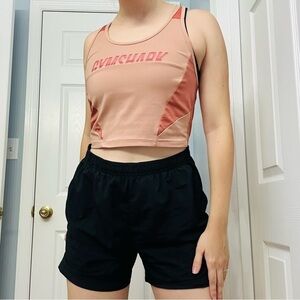 Gymshark Cropped Top Mini Workout Turbo Tank Fitted Gym Pink Medium